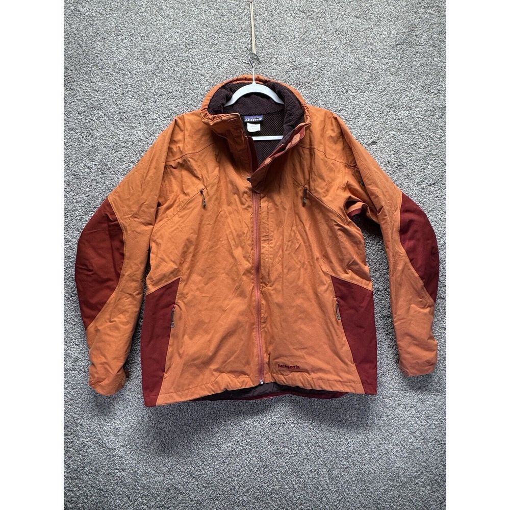 Vintage Patagonia Super Pluma Mock neck TwoTone Orange Canvas Jacket Men's Large